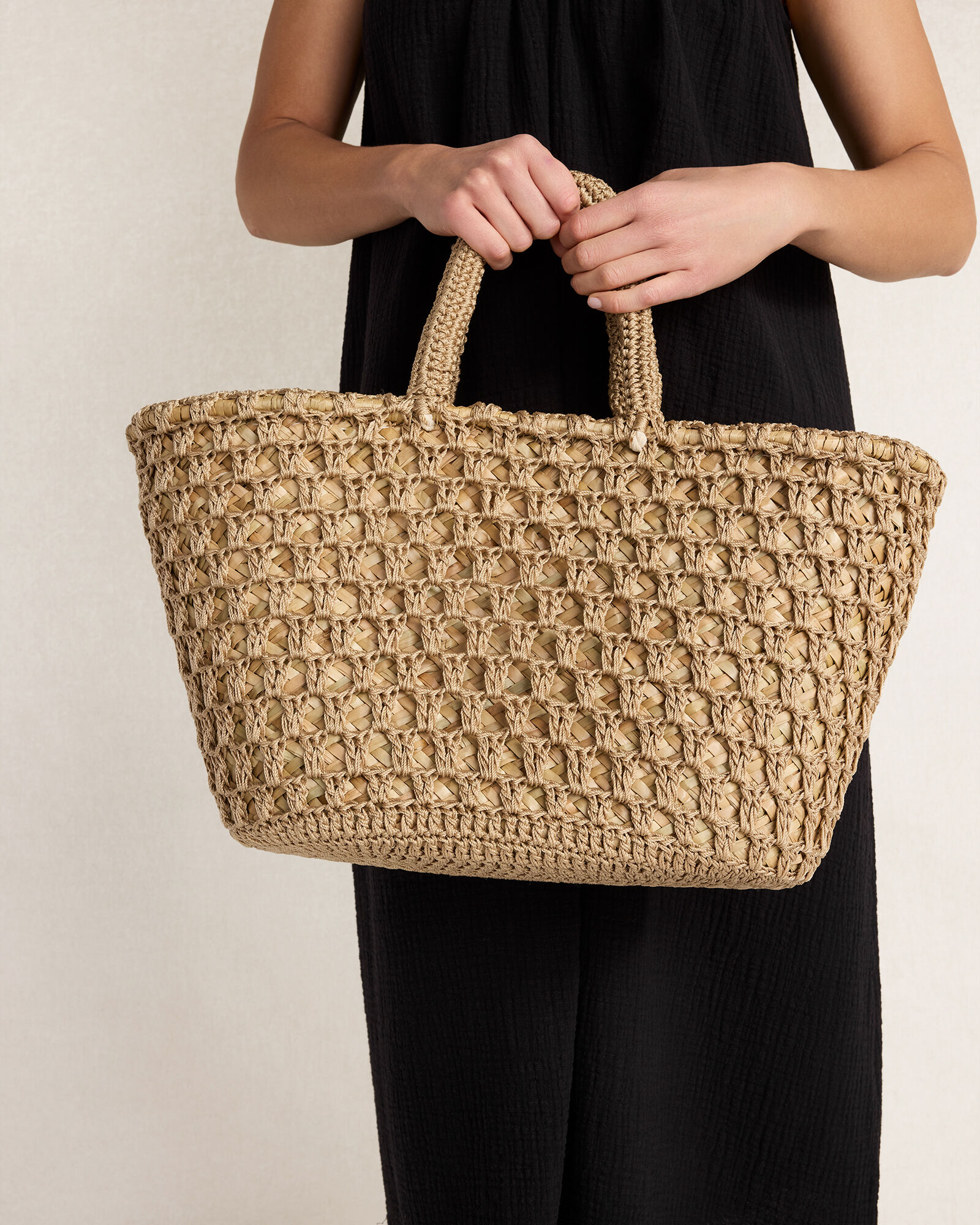 Woven Rope and Straw Tote