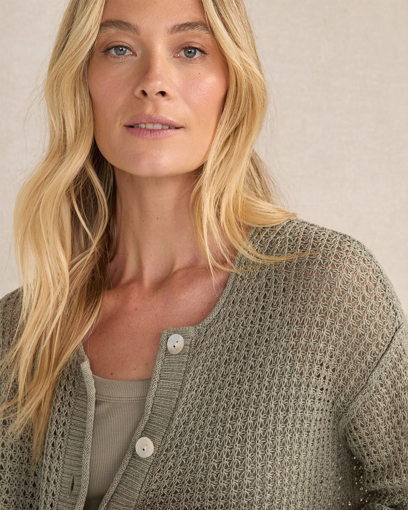 Organic Cotton Linen Open Stitch Cardigan | Haven Well Within