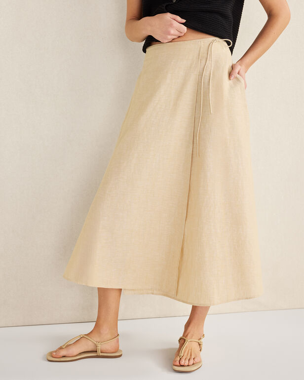 Organic Cotton Linen Wrap Skirt