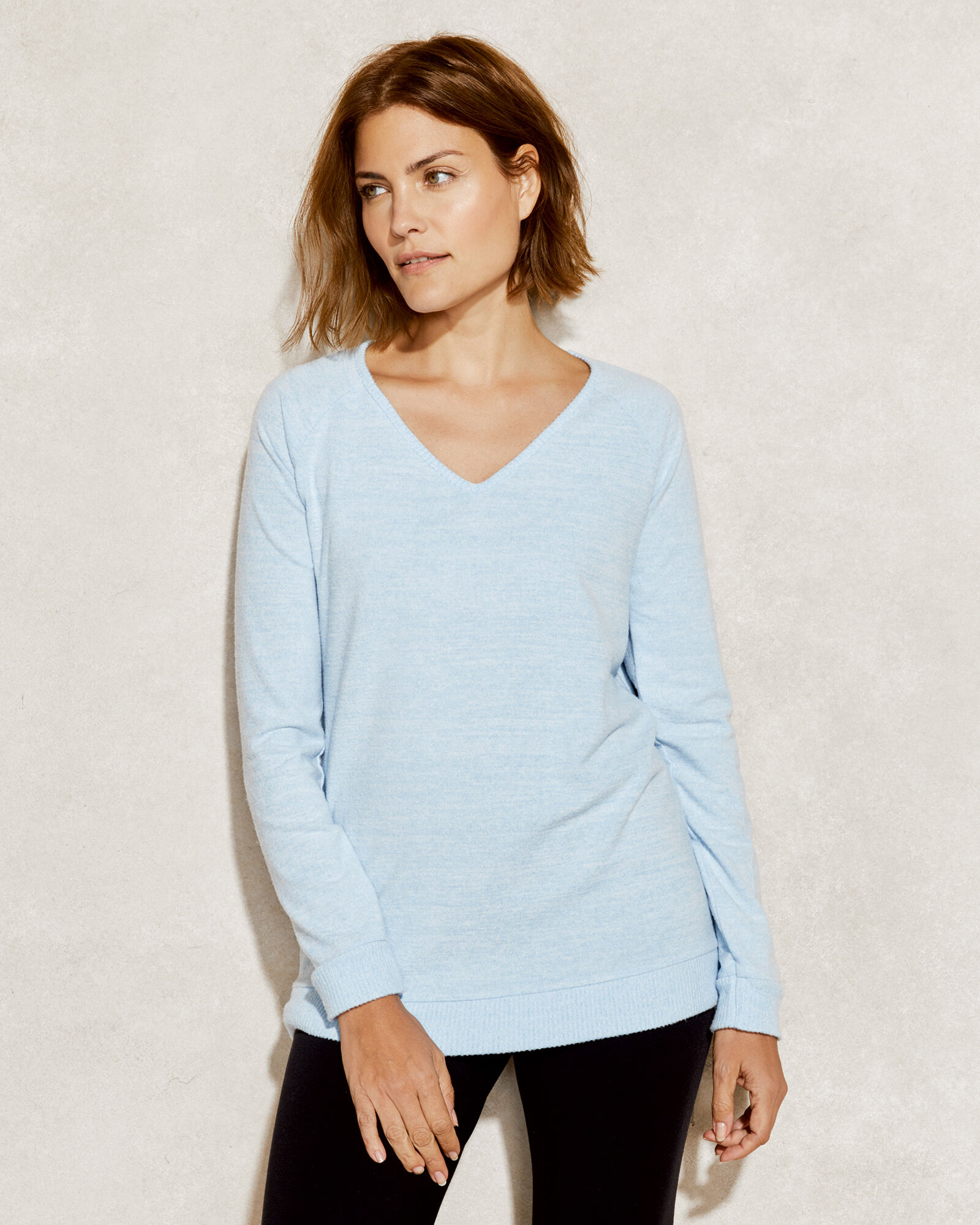 Marled V-Neck Top