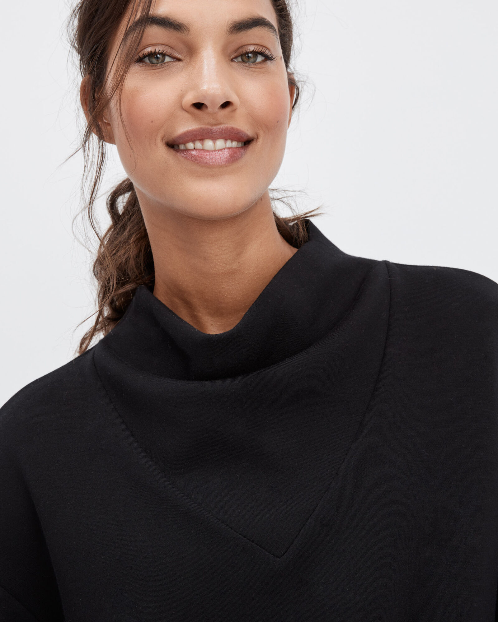 Black cowl neck outlet sweatshirt