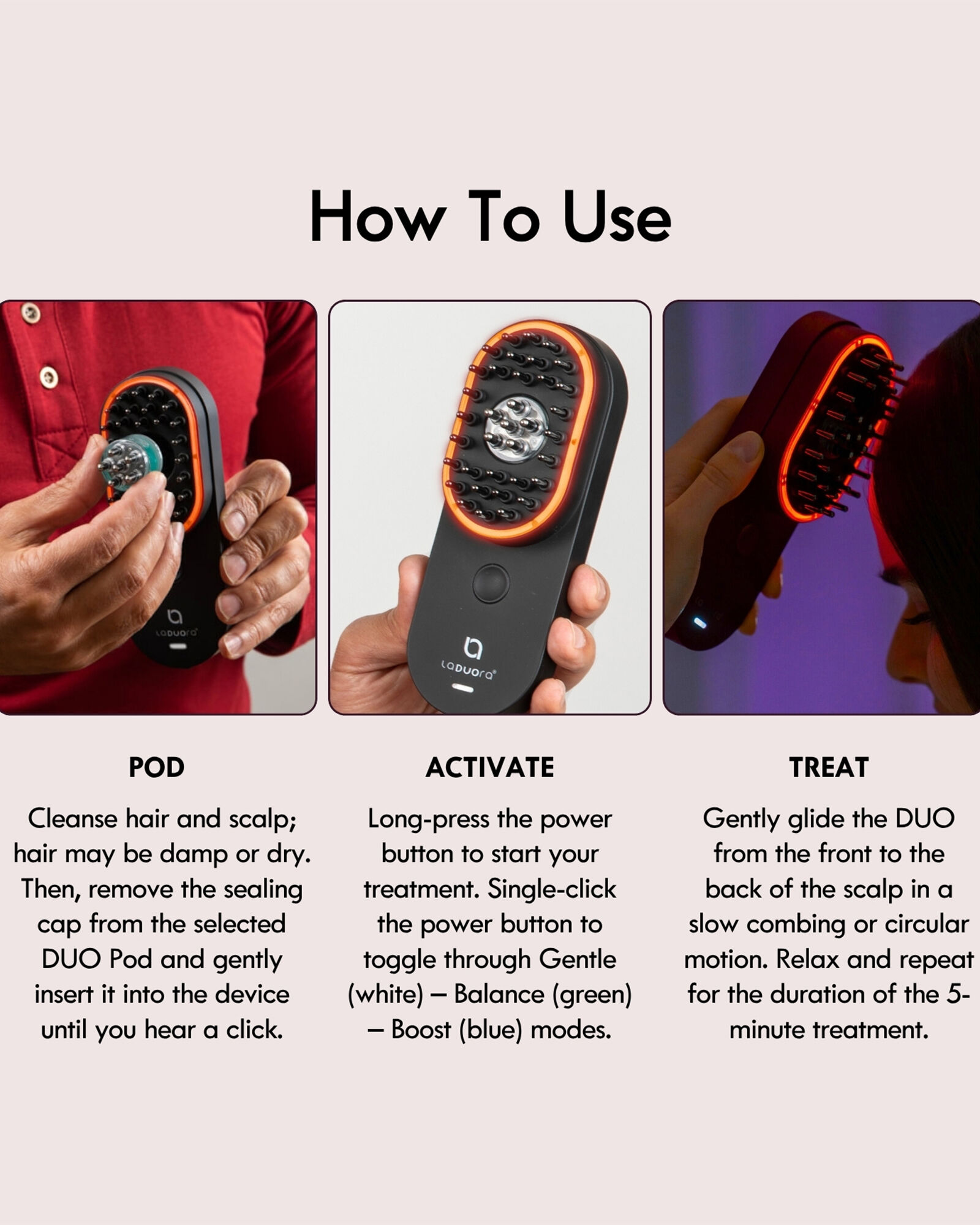 LADUORA DUO 4-in-1 Scalp &amp; Hair Care Device Starter Kit