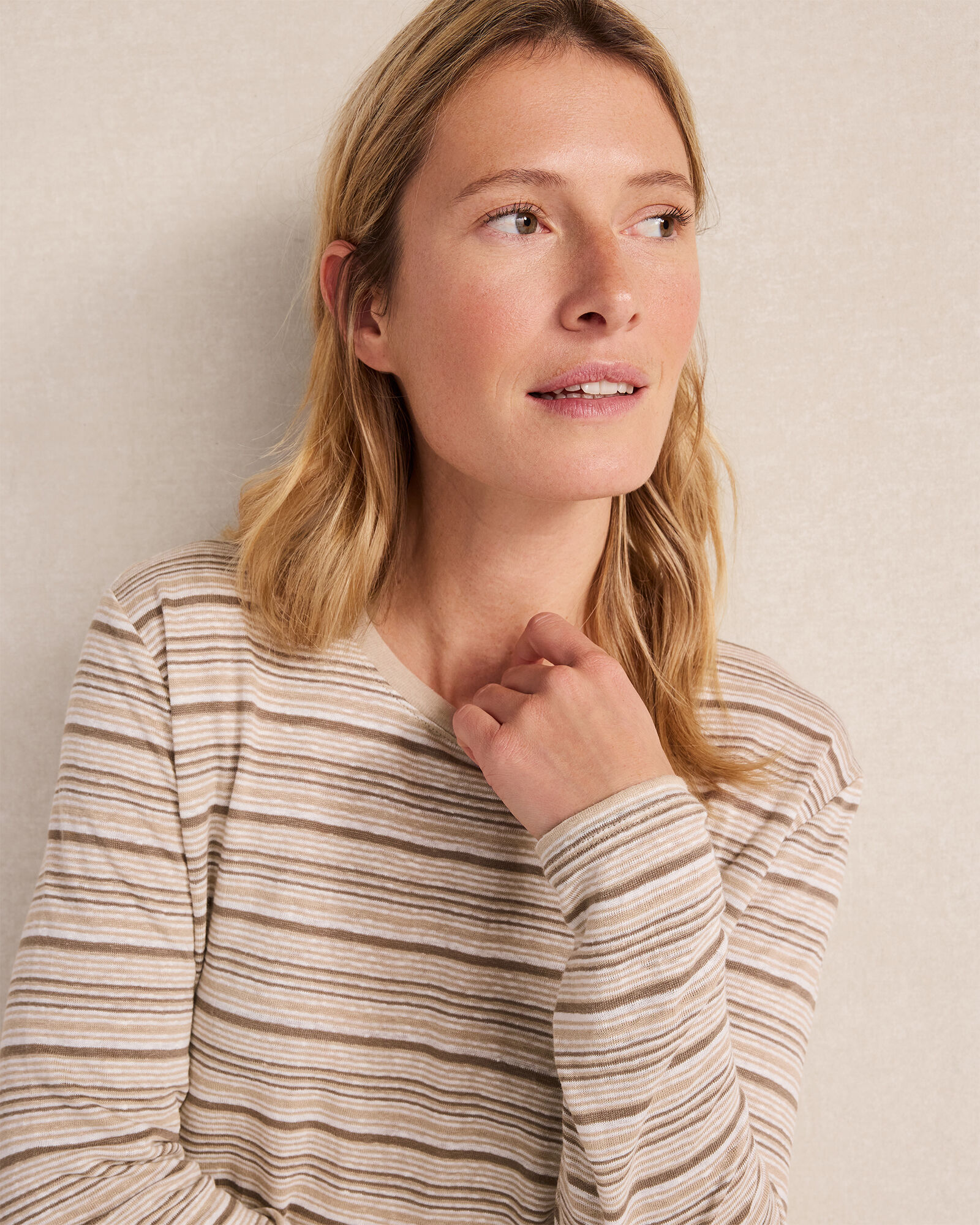 Linen Jersey Crewneck Tee