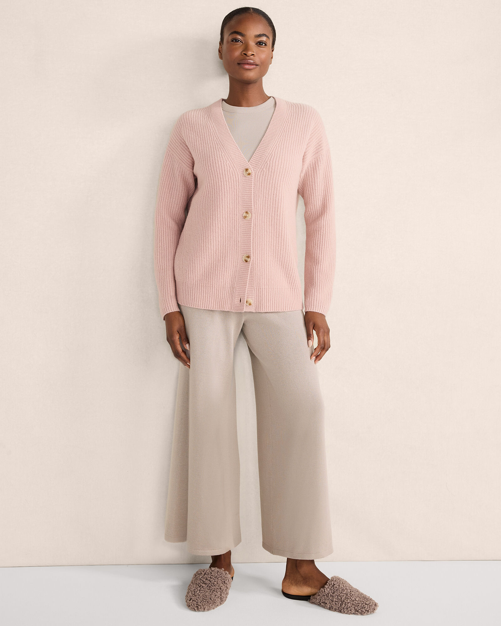 Shaker stitch cardigan top