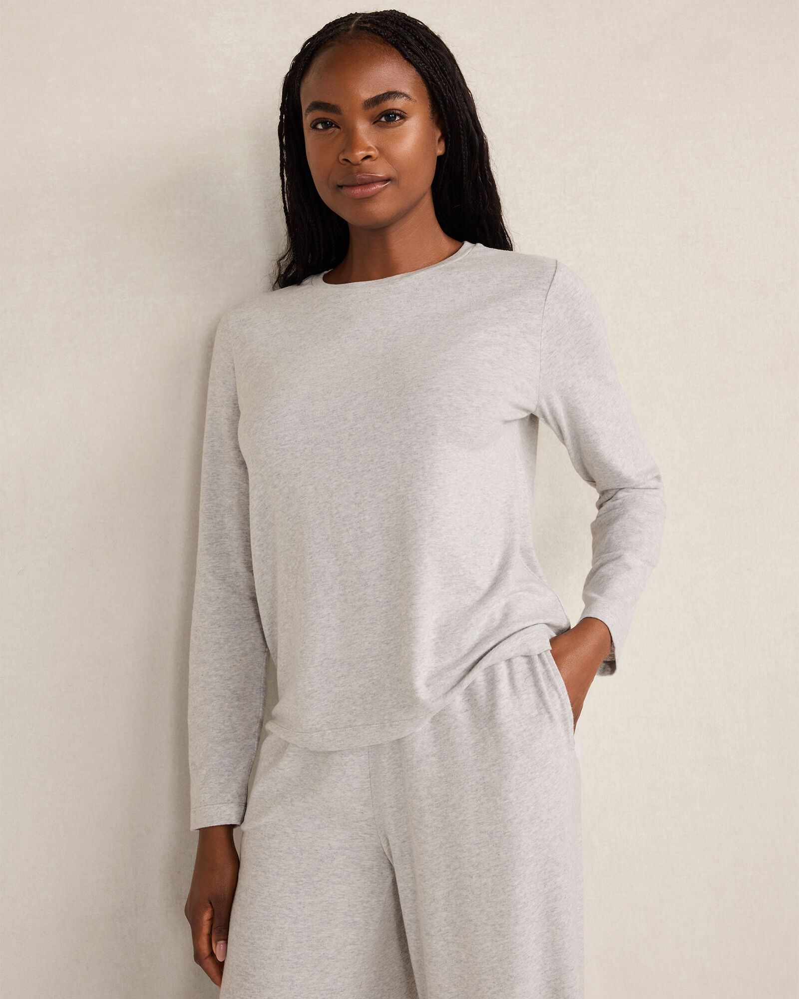 Cotton Modal Brushed Jersey Crewneck
