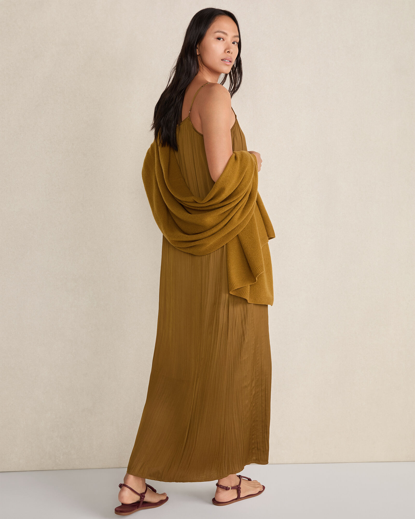 Silky Pleated Maxi Dress