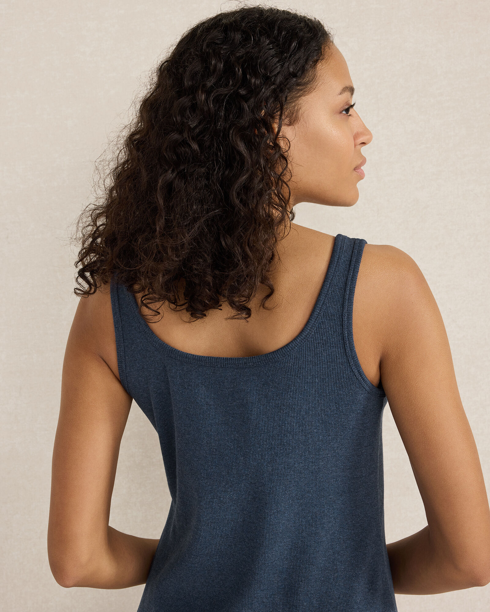 Organic Cotton Rib Knit Midi Dress
