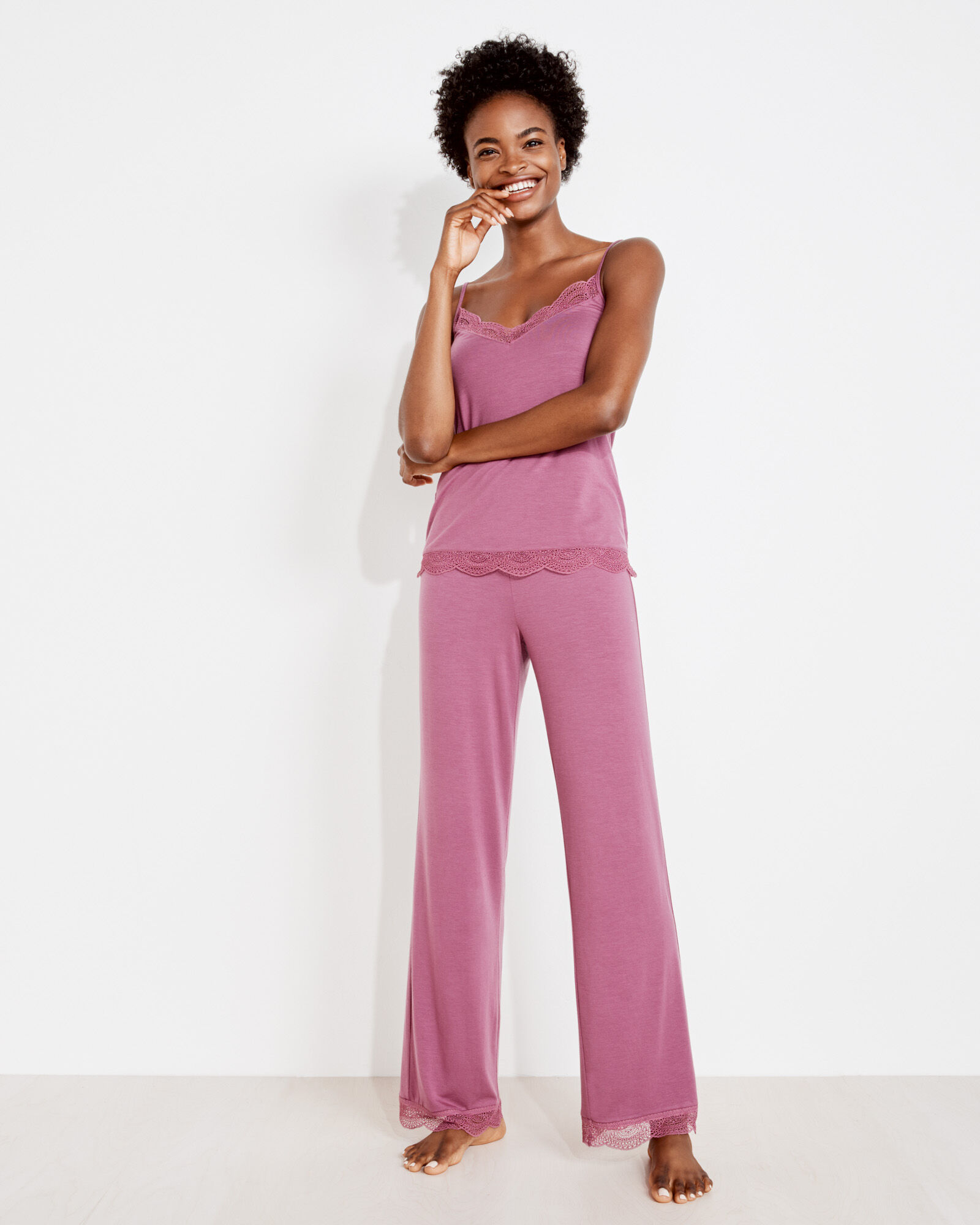 Dream Tencel Lace Trim Pants Haven Well Within