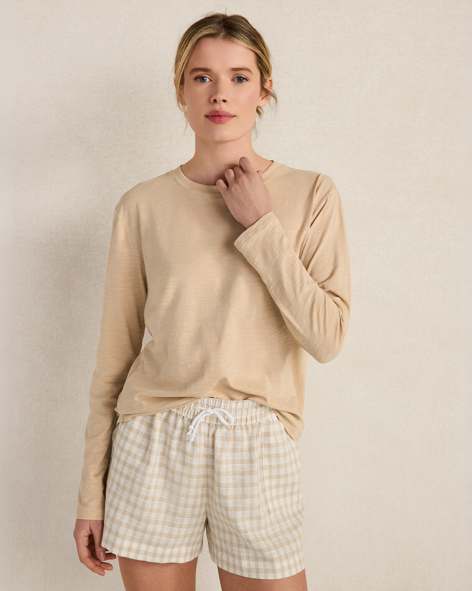 Organic Cotton Slub Jersey Long Sleeve Tee