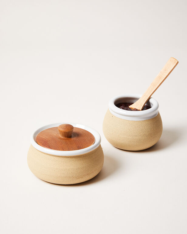 Farmhouse Pottery Jam Pot With Spoon