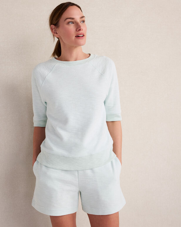 Organic Cotton Blend Jacquard Raglan Tee