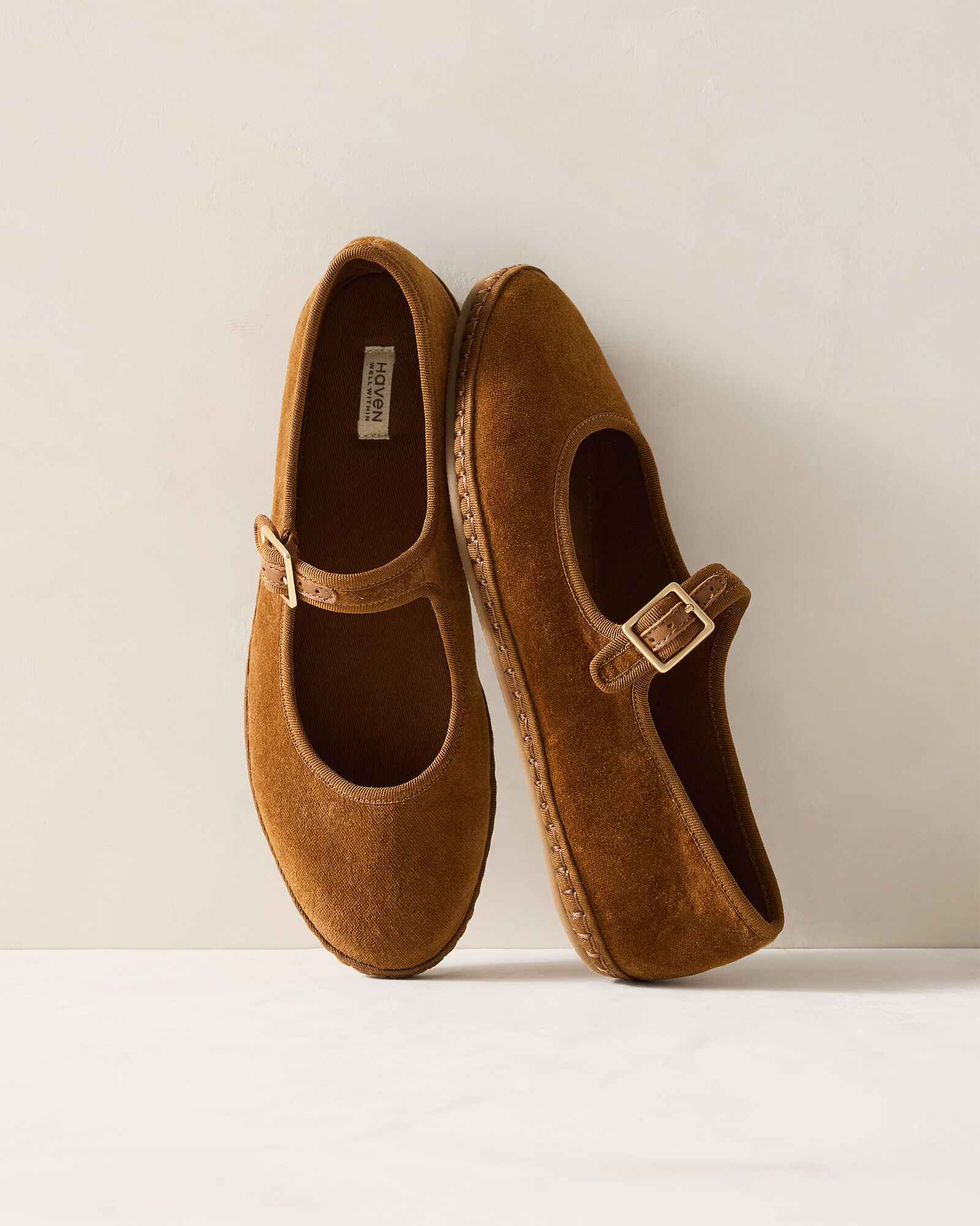 Velvet Mary Jane Ballet Flats