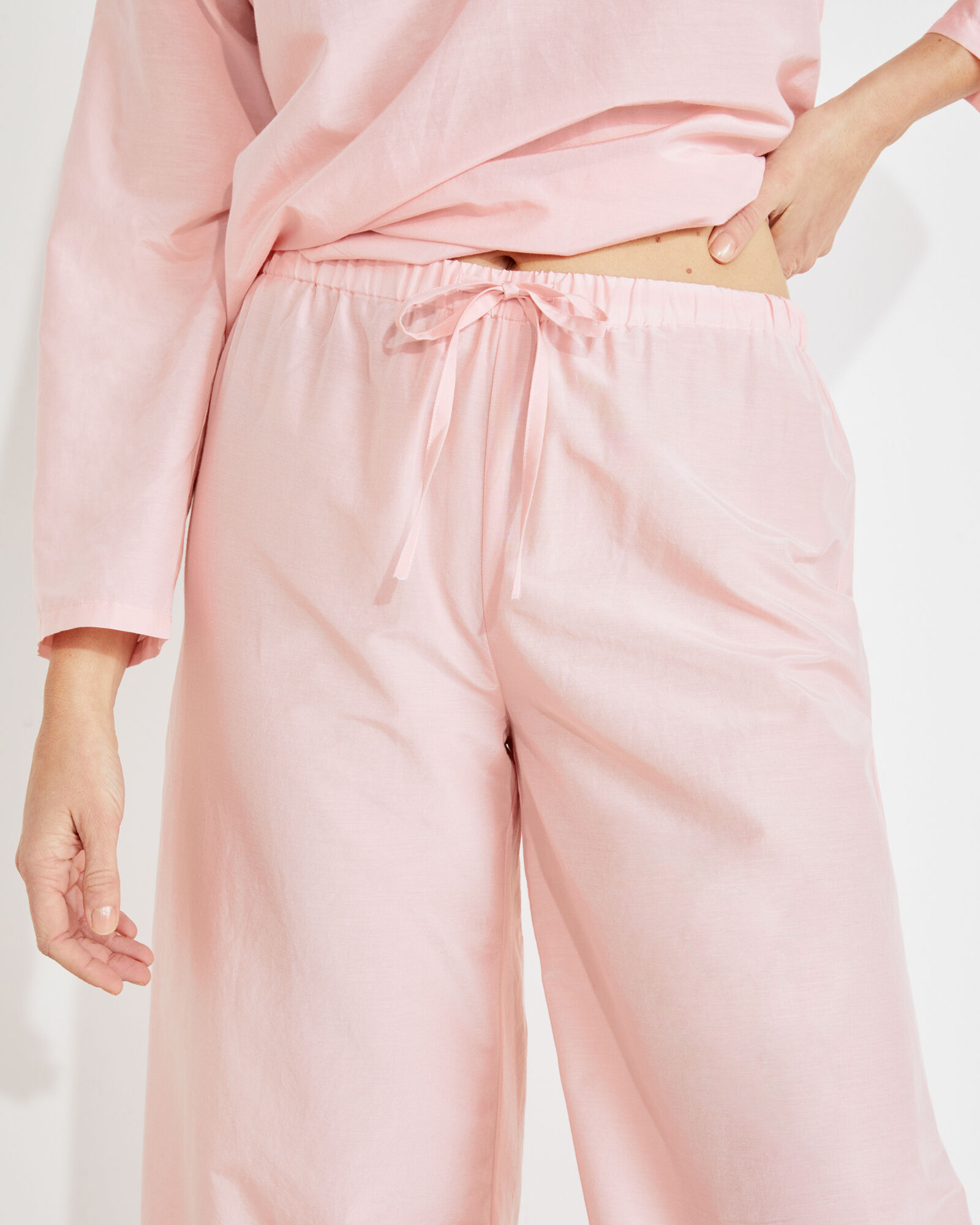 Cotton Silk Drawstring Pants