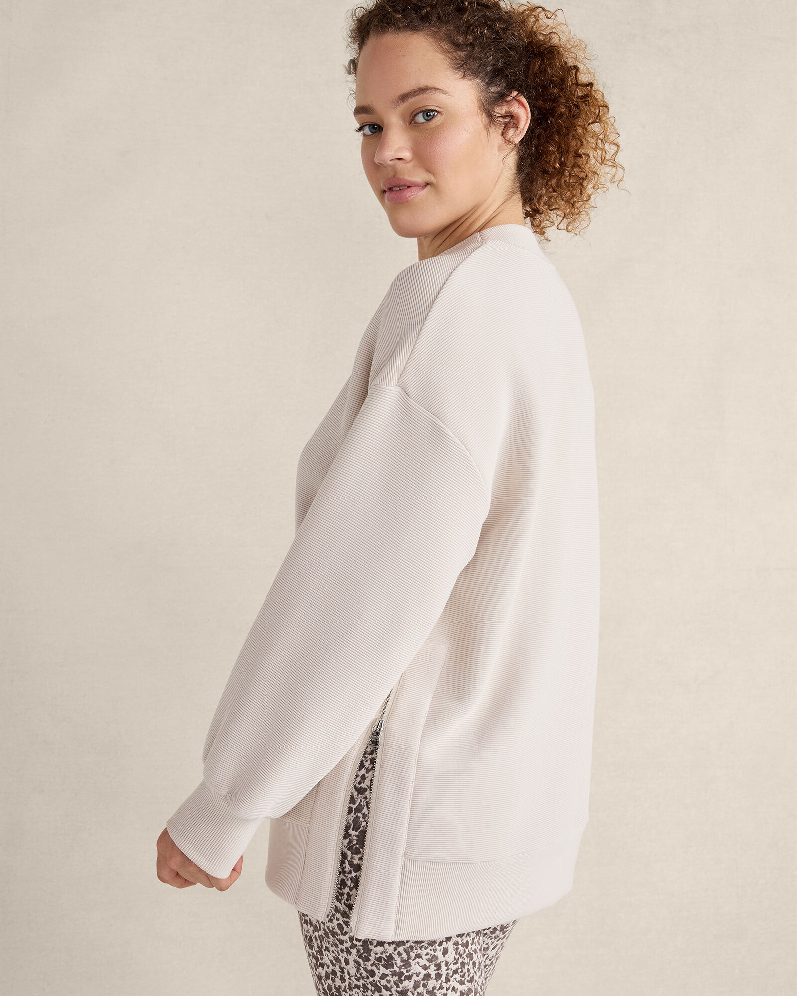 Side zip sweatshirt on sale women's