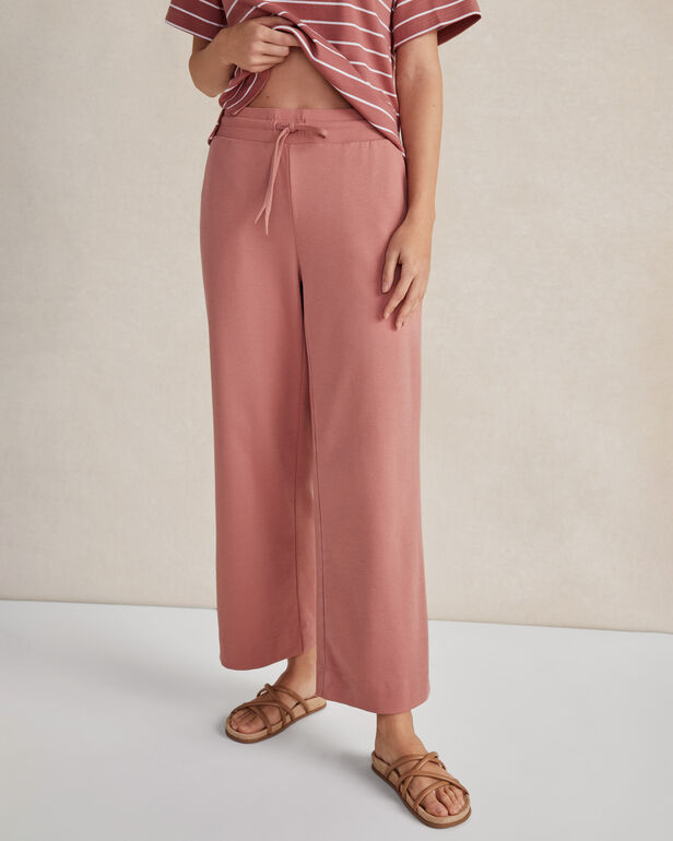 Organic Cotton Interlock Wide Leg Pants