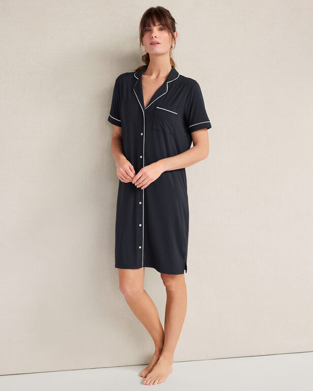 Calm &amp; Cool Notch Collar Sleep Dress