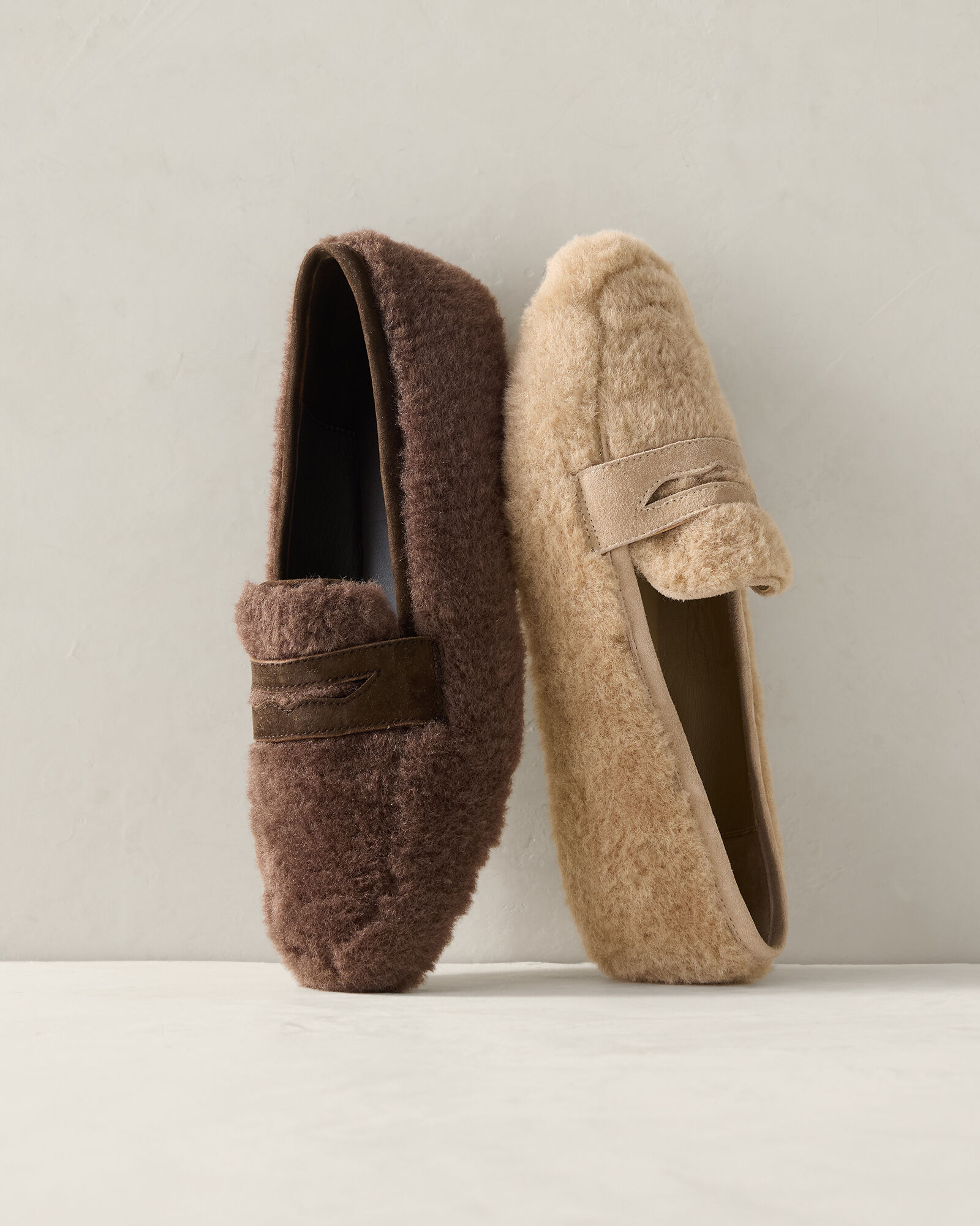Sherpa and Leather Moccasins