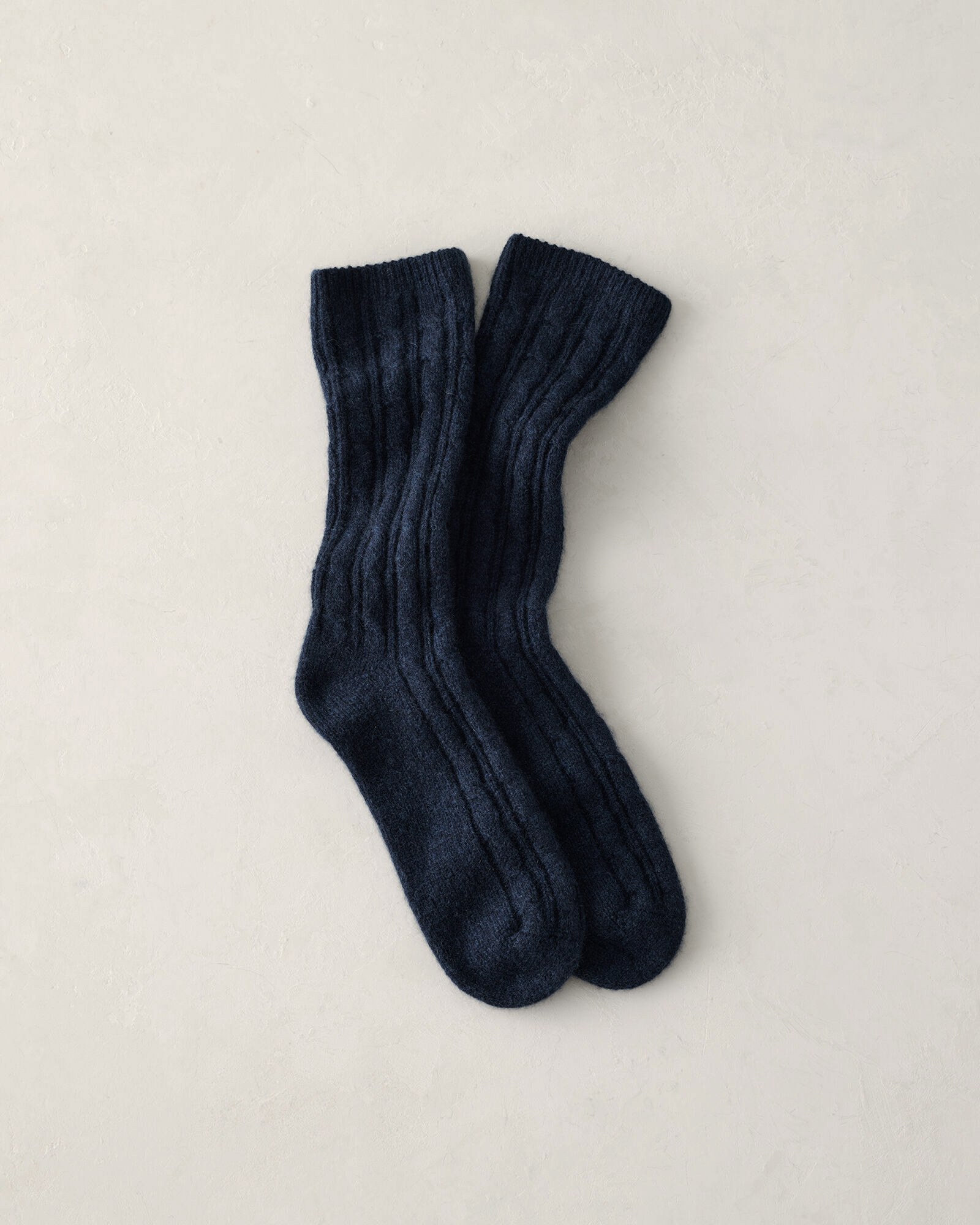 Cashmere Blend Cable Knit Socks | Nightfall | 001