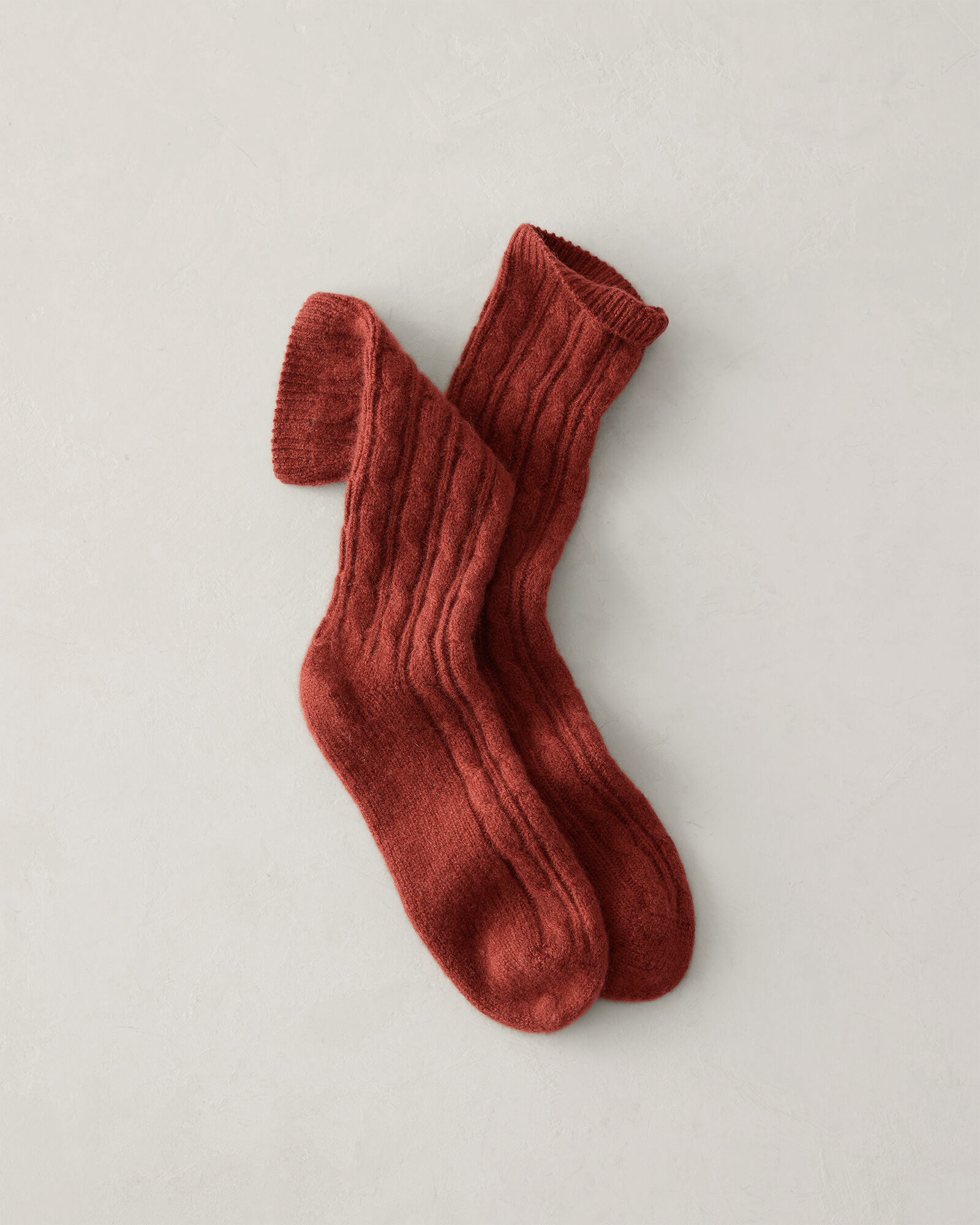 Cashmere Blend Cable Knit Socks | Saffron Hthr | 001
