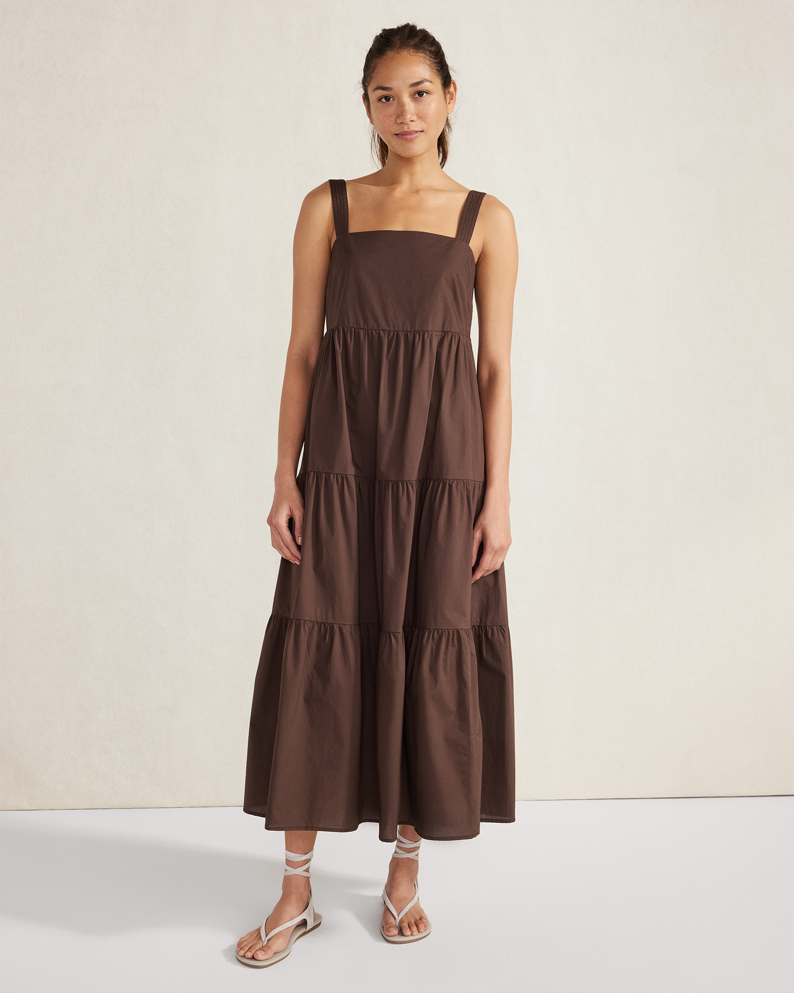 Organic Cotton Poplin Midi Dress Ebony XXL 100$