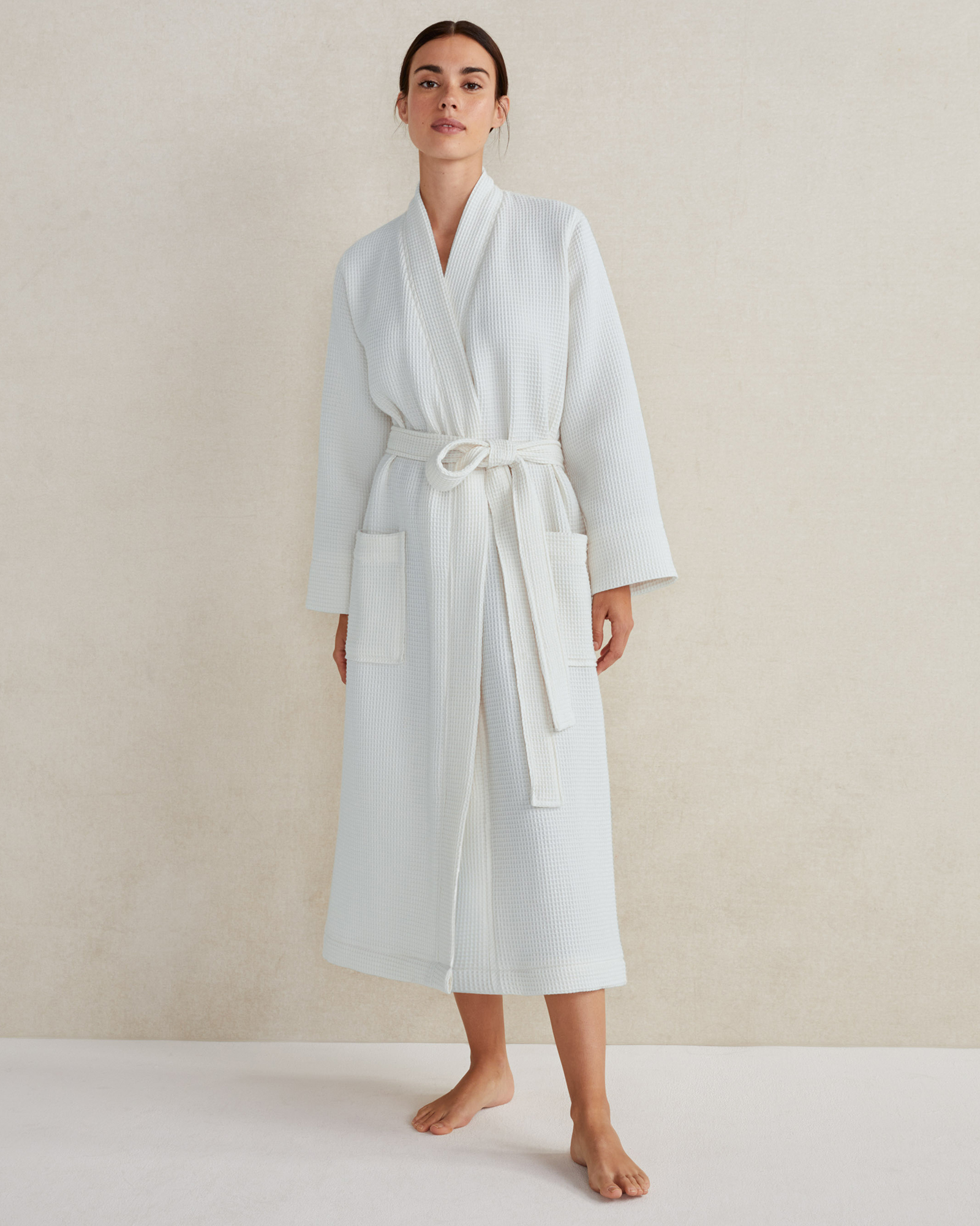 Organic Cotton Waffle Robe | White | XXL