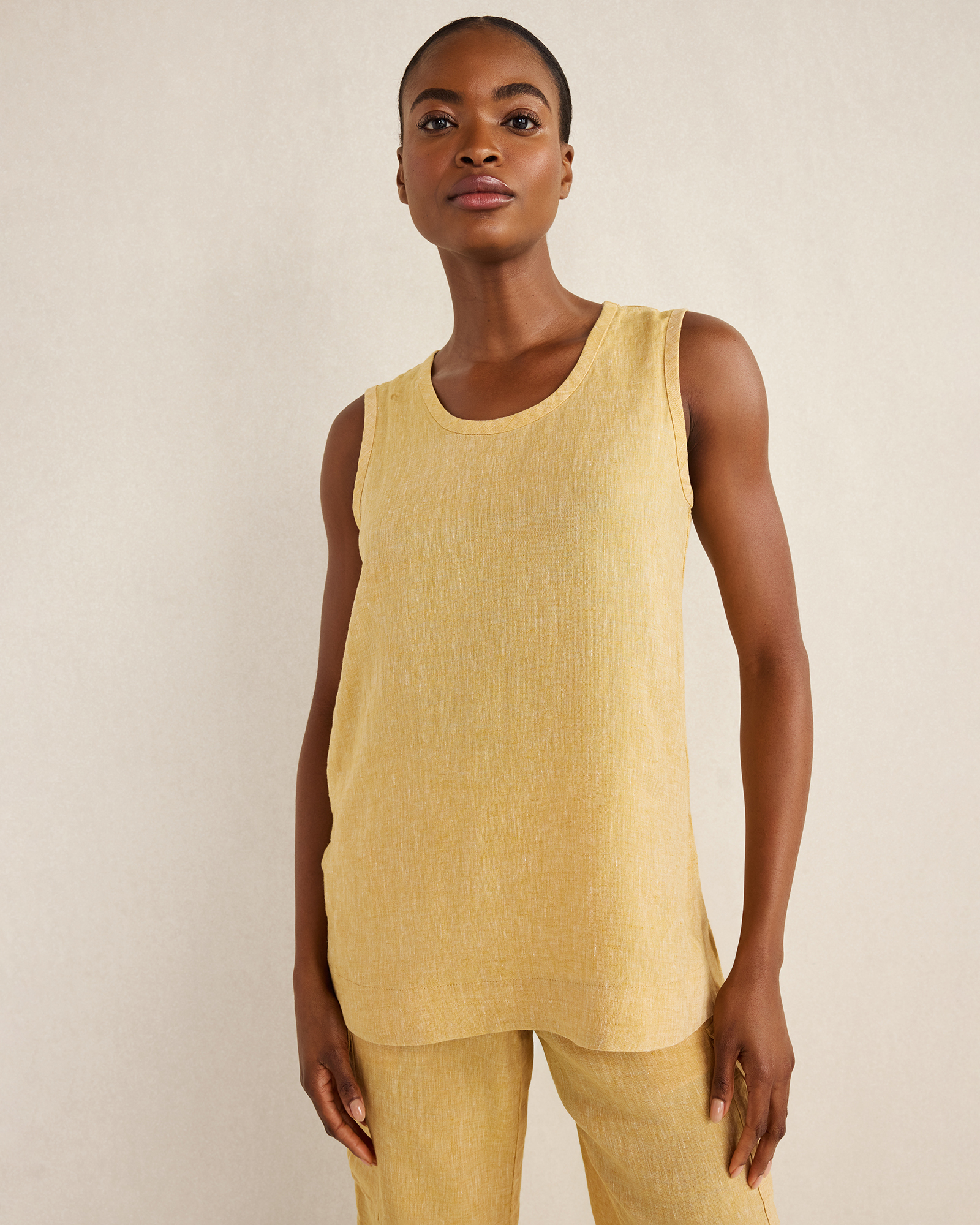 Linen Square Neck Shell | Talbots