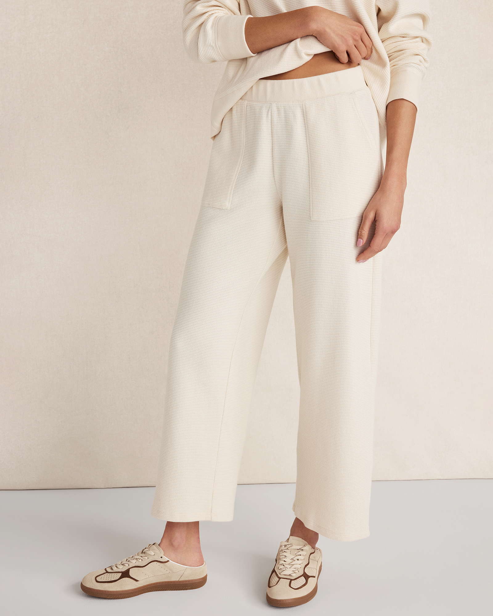 Resti Organic Cotton Waffle Pants | Seeded Undyed | XXL