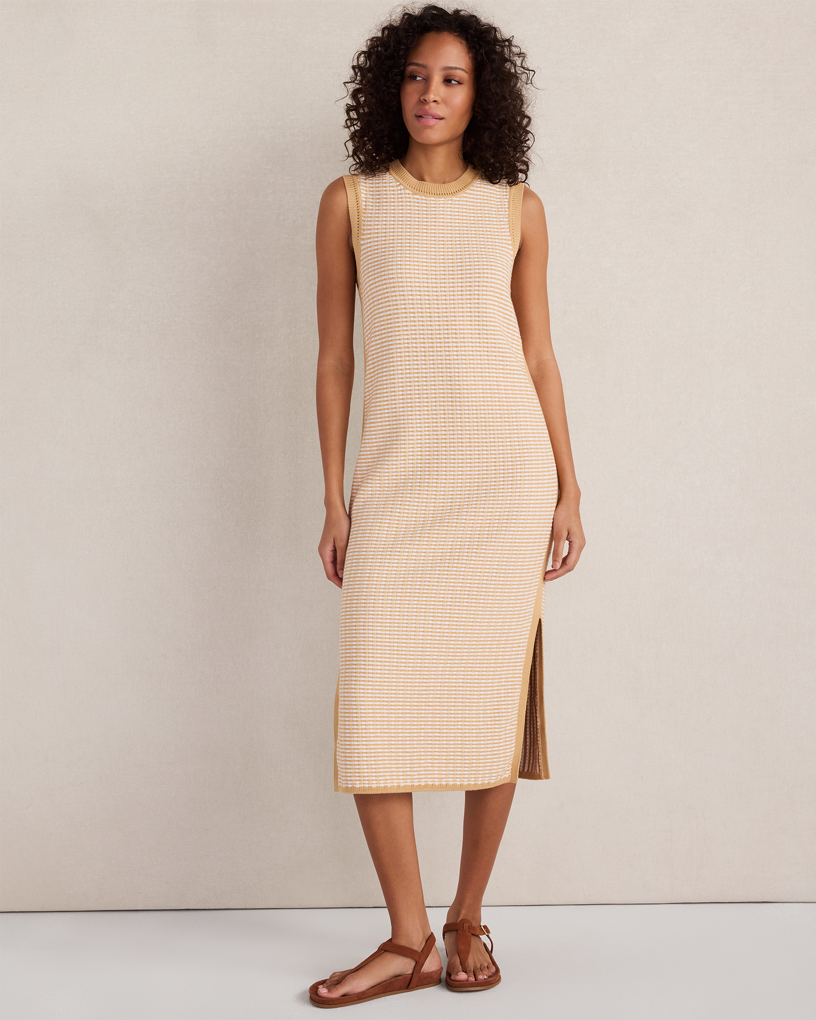 Varley Aoife Knit Dress | New Wheat | Small