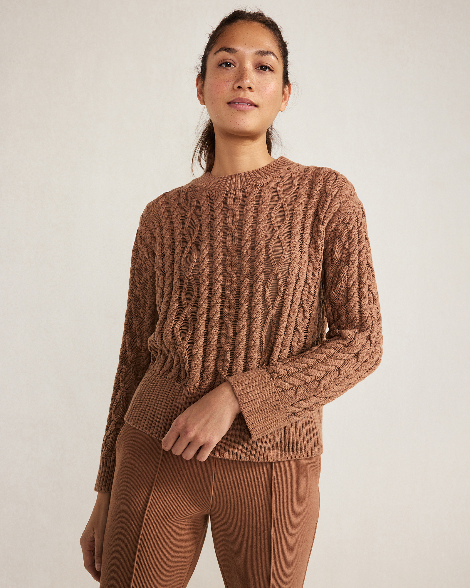 トップス BoTT MARLED KNIT POLO / BROWN Marled Knit Polo Sweater | Haven Well Within