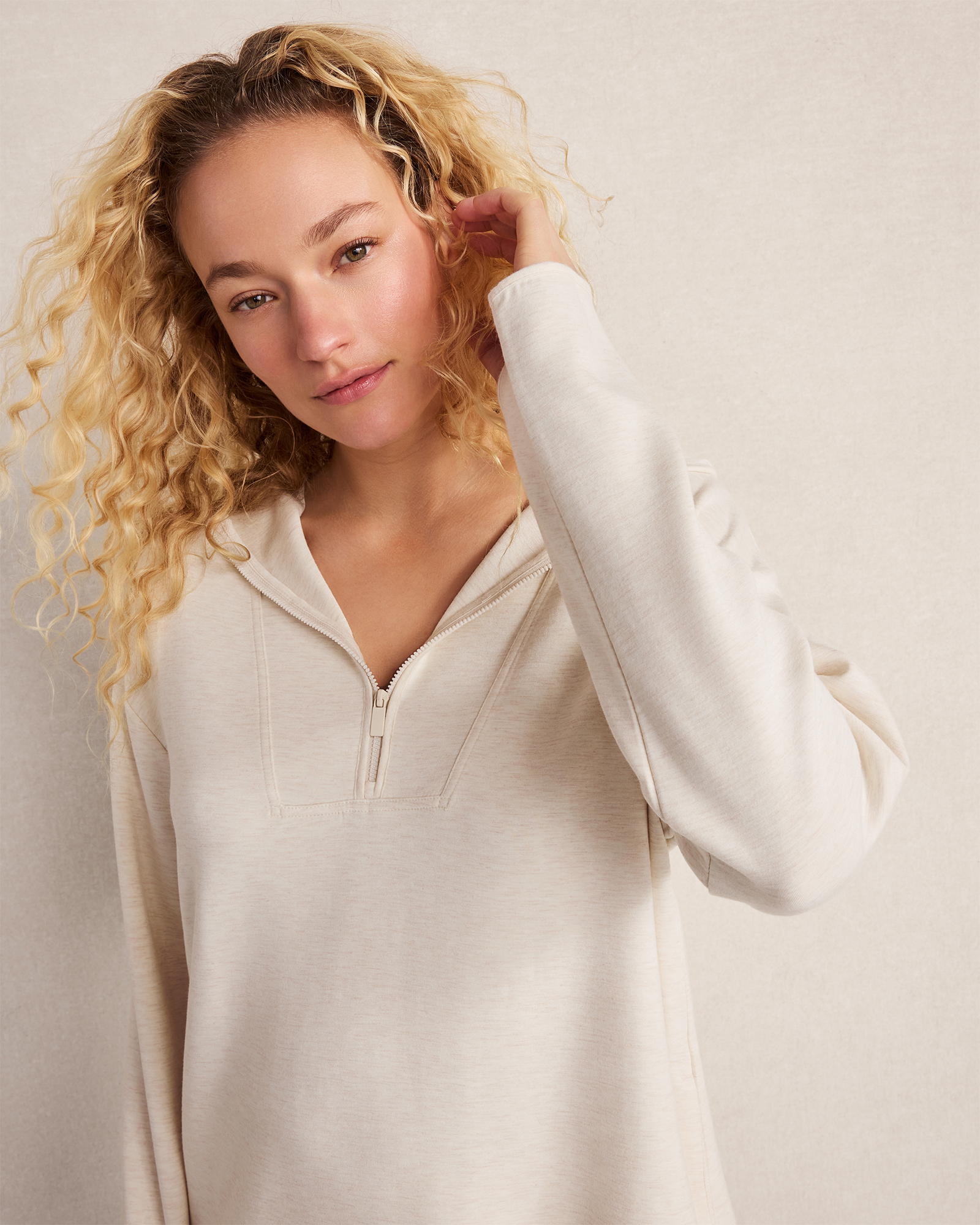 Cotton Wave Stitch Zip-Up Hoodie | Haven Well Within