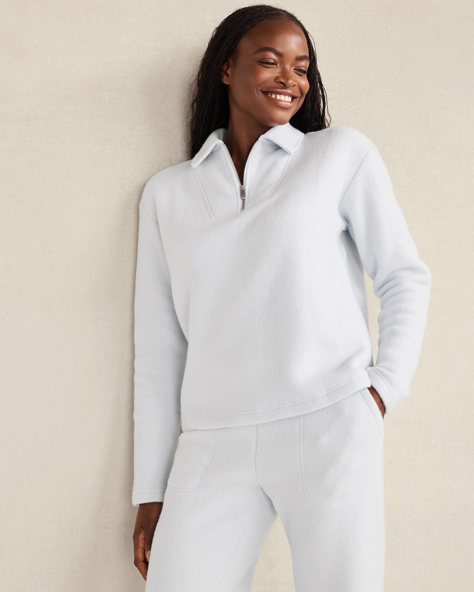 Brushed Rib Knit Drape Neck Top | Haven Well Within