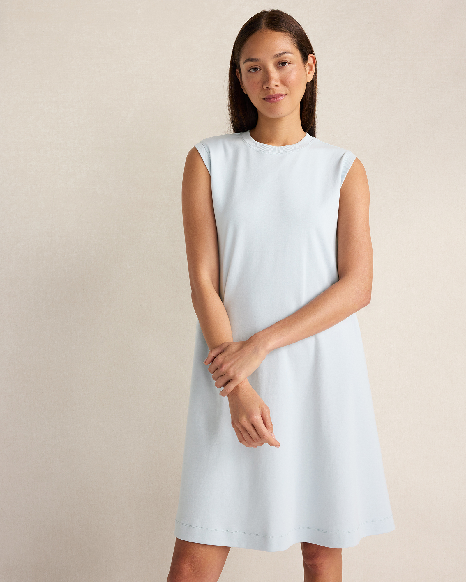 Organic Cotton Interlock Trapeze Dress Ice Blue XL 88$