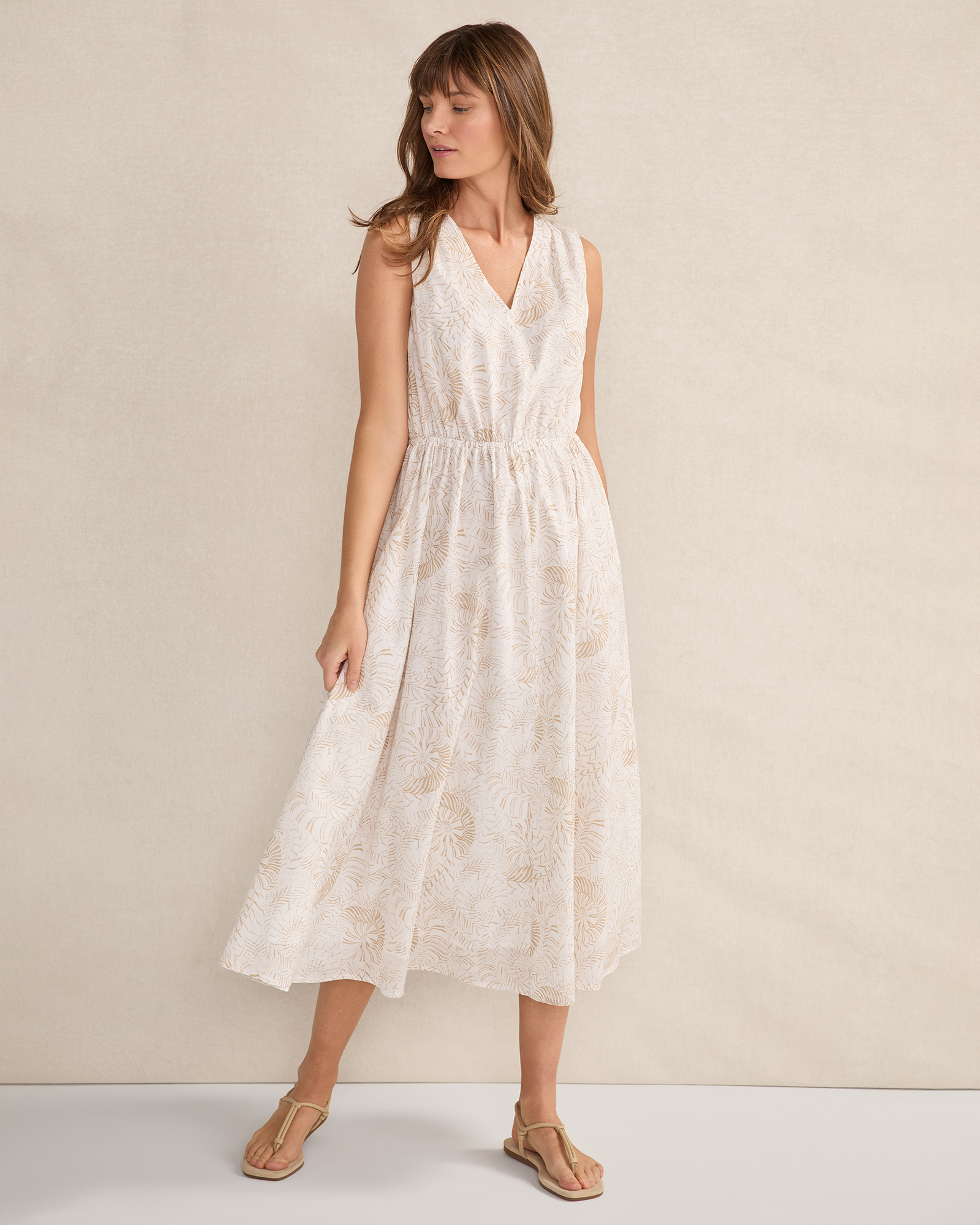 Cotton Voile Blend Shell Midi Dress Cortado Multicolor Shells Medium 140$