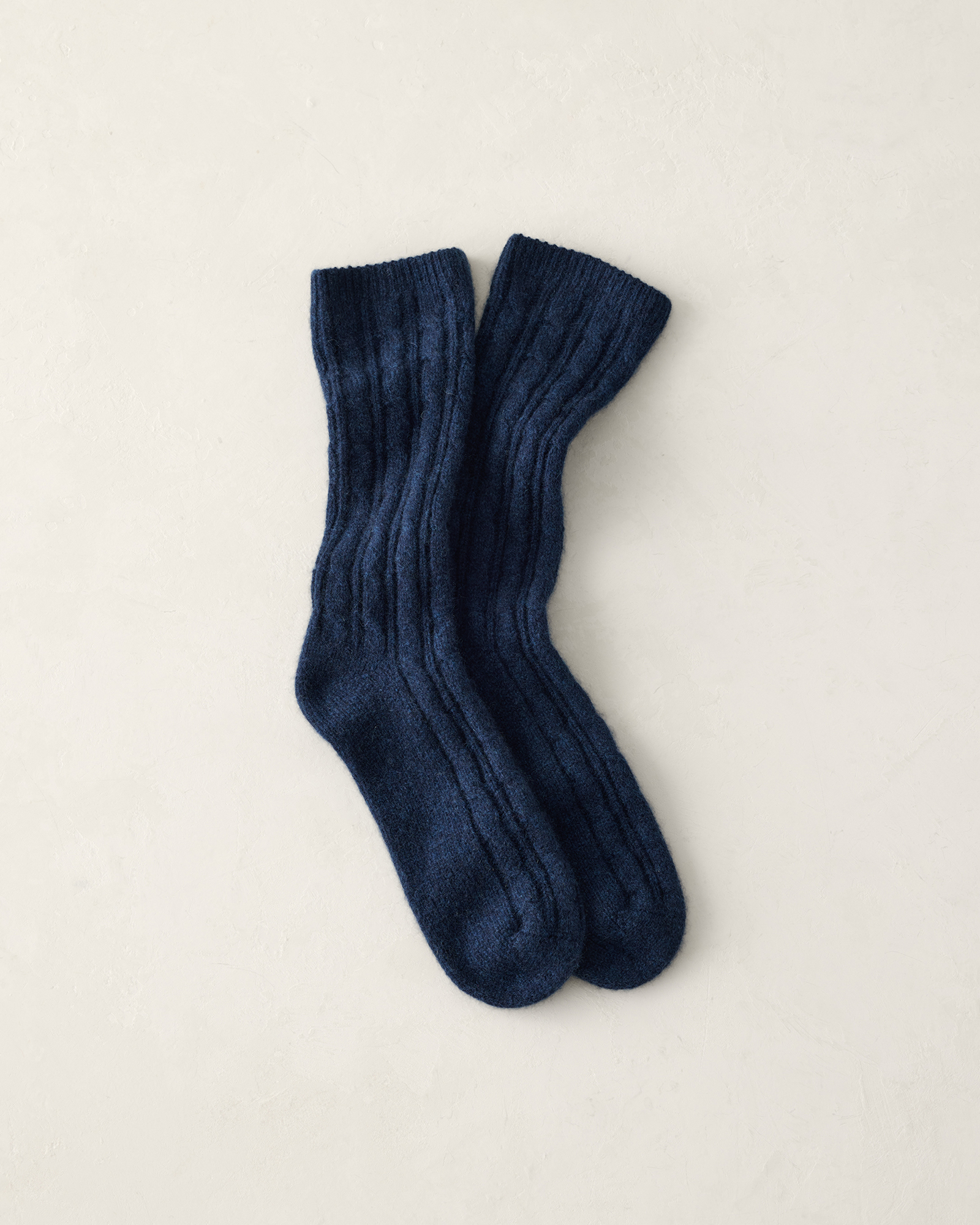 Cashmere Blend Cable Knit Socks | Twilight | 001
