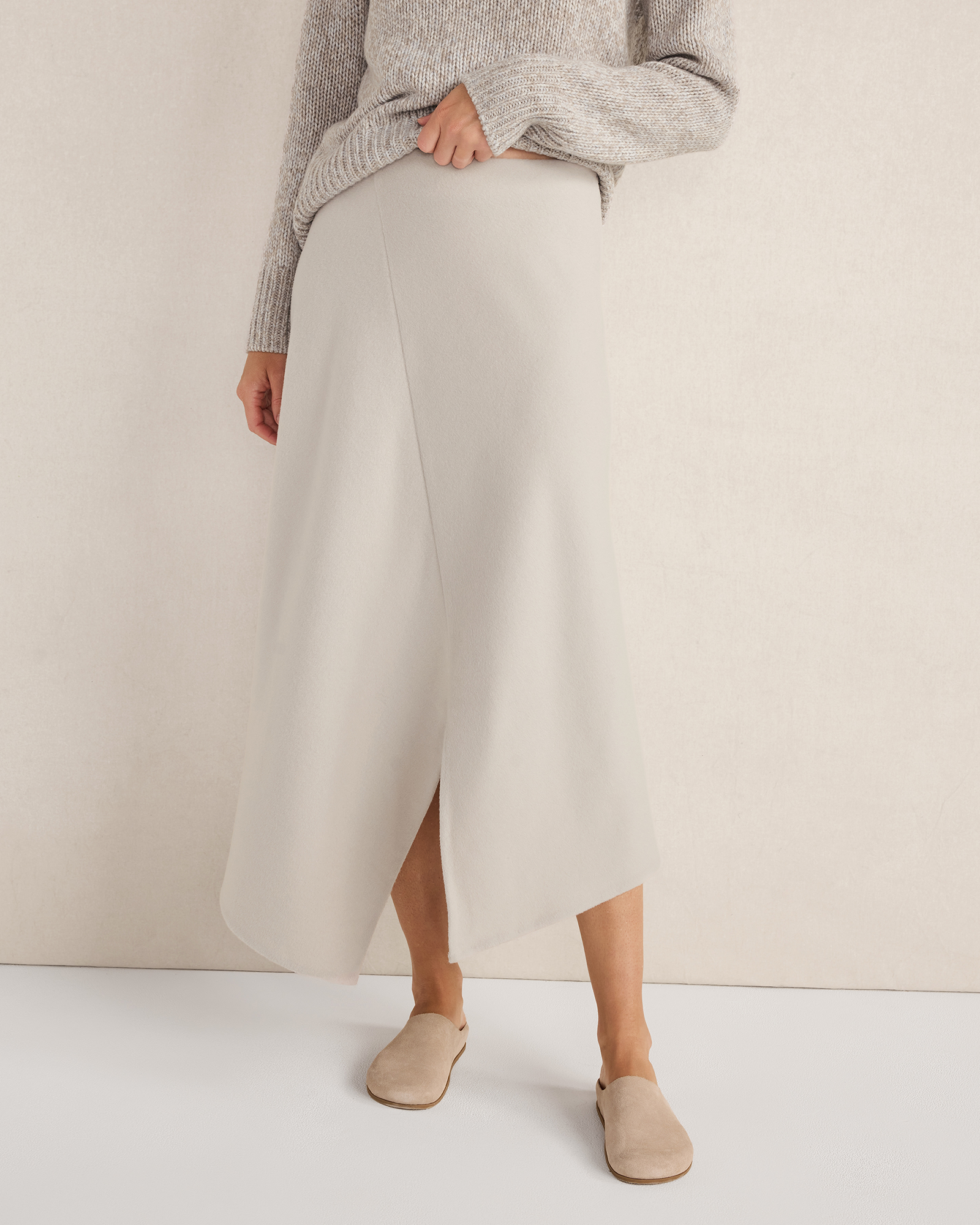 Wool Blend Split Hem Skirt Frost Medium 130$