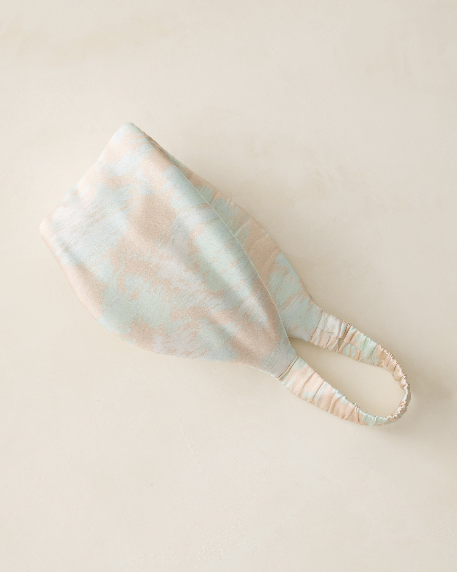 Washable Silk Printed Puffer Eye Mask | Flapper Floral Sandstone