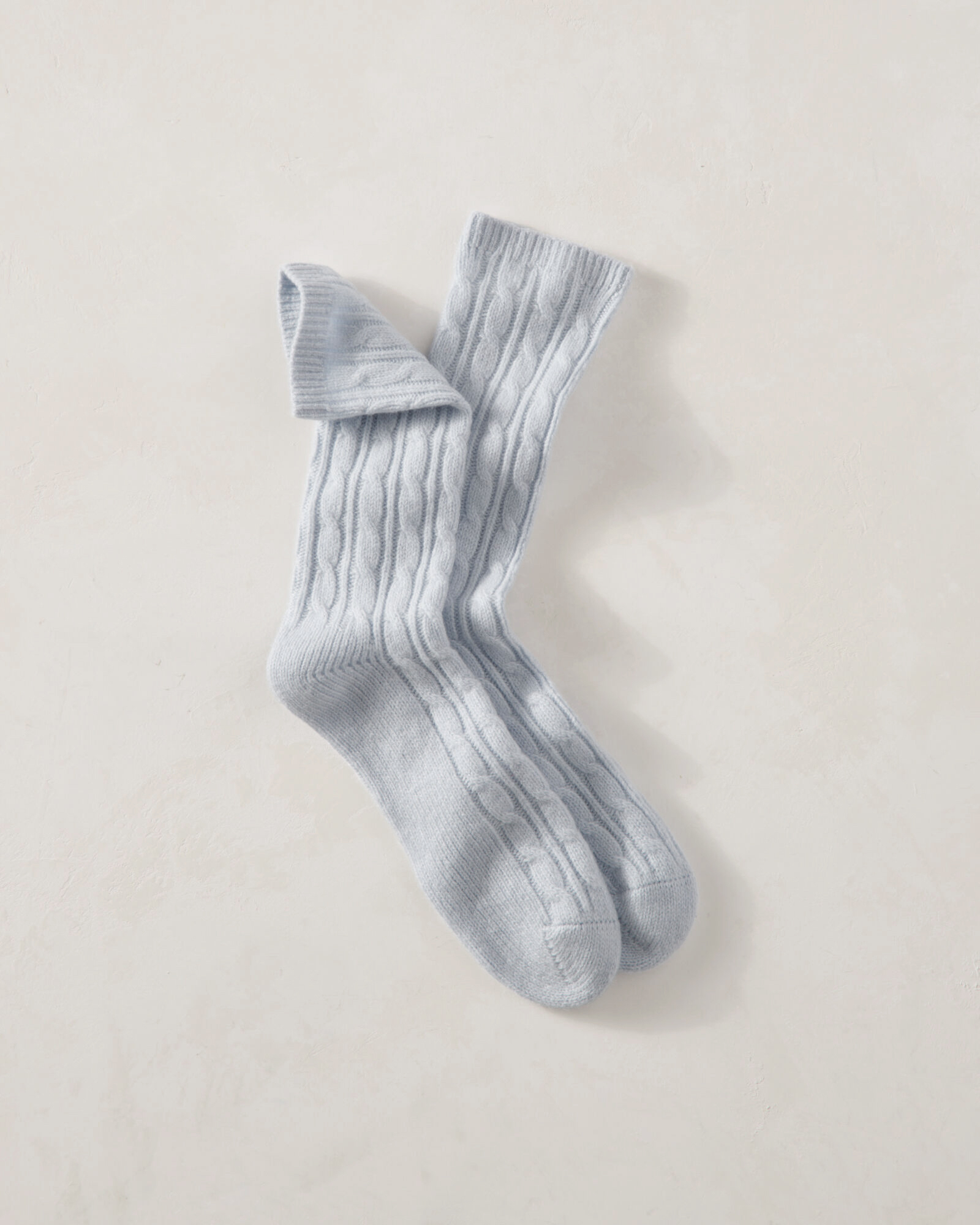 Cashmere Blend Cable Knit Socks | Breeze | 001