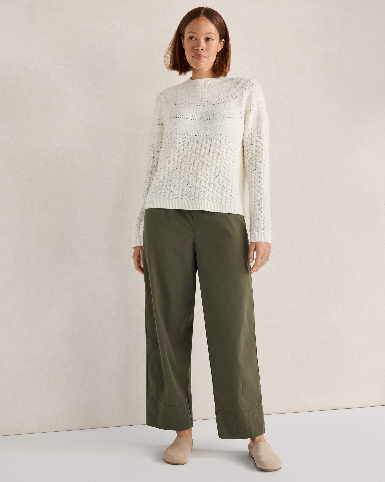 Organic Cotton Twill Barrel Leg Pants | Forest | XL