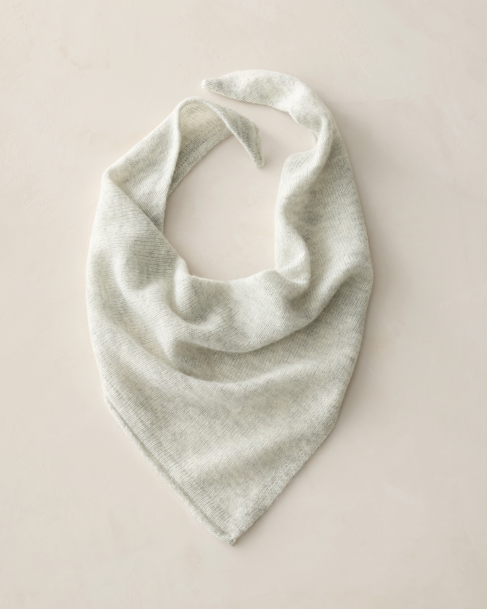 Merino Wool and Cashmere Triangle Scarf | Misted Grey | 001