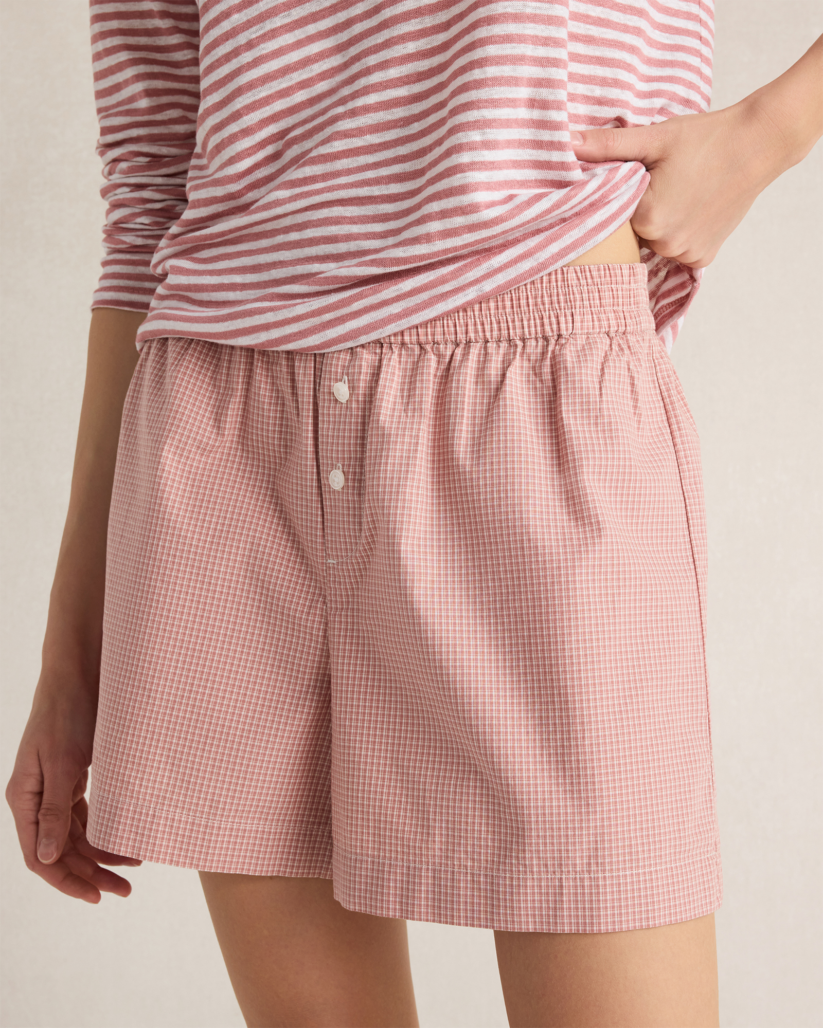 Resti Organic Cotton Poplin Boxer Shorts | Ash Rose Multicolor | XXS