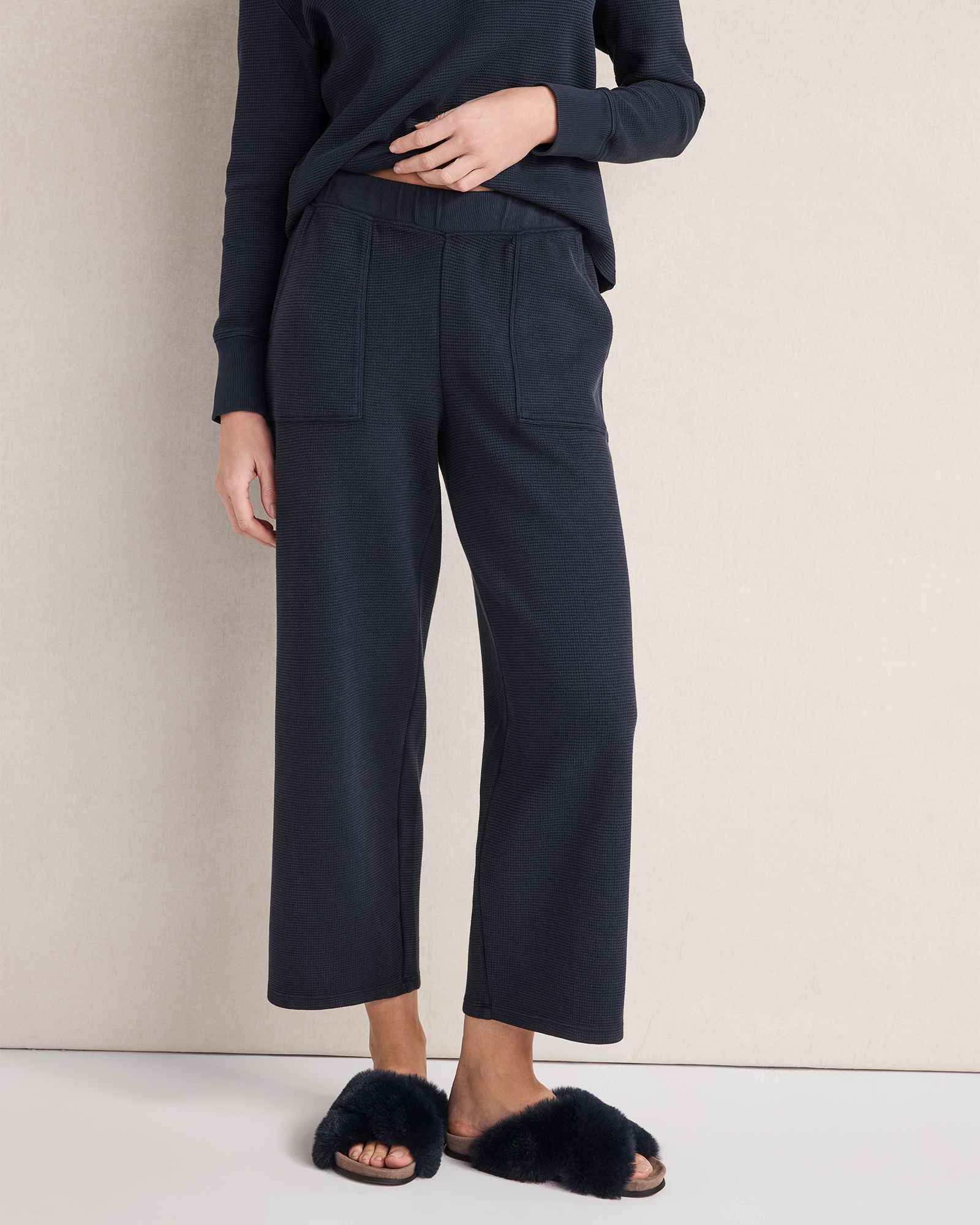 Resti Organic Cotton Waffle Pants | Garment Dye Nightfall | XXL