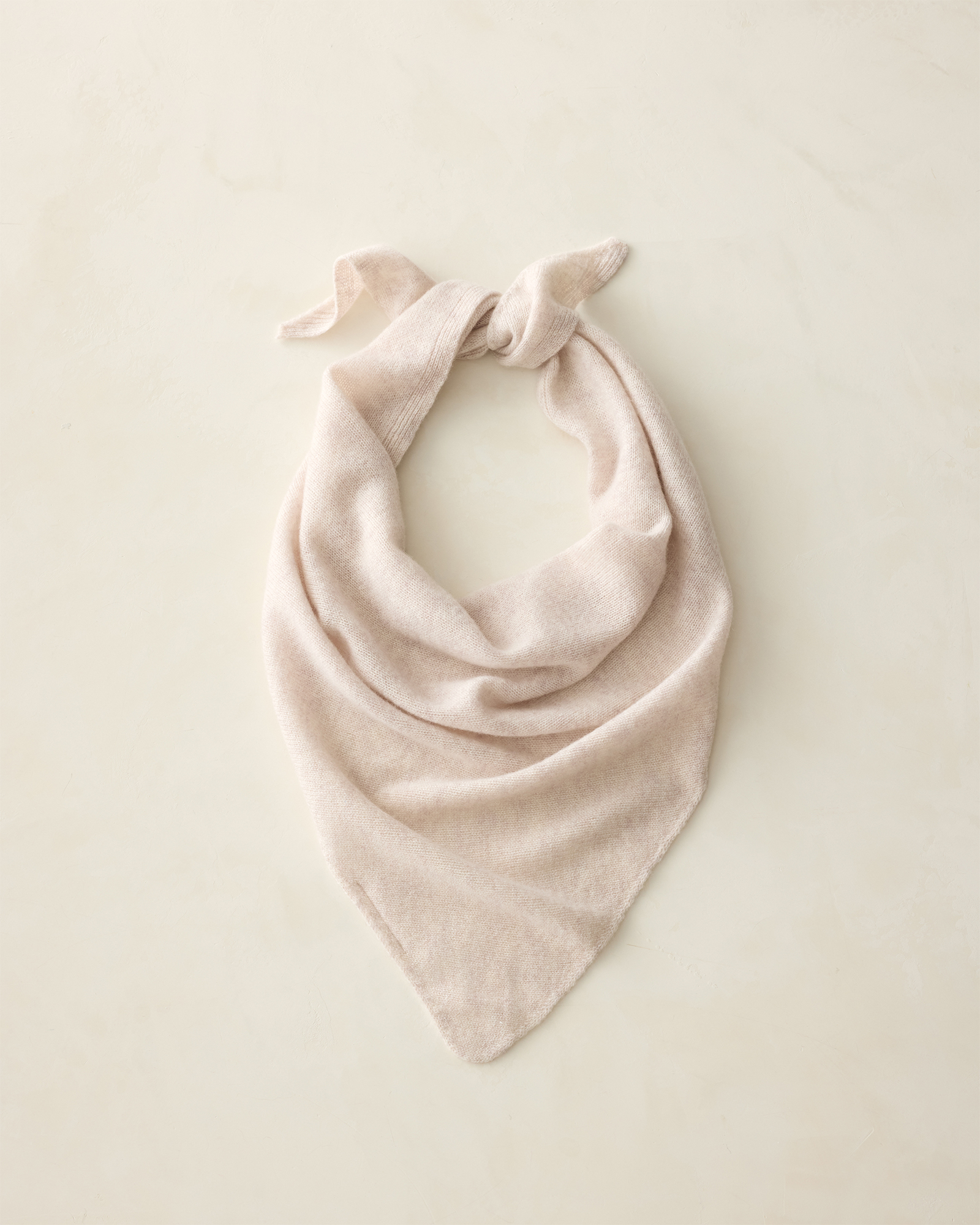 Cashmere Triangle Scarf | Oatmeal Beige Heather | 001
