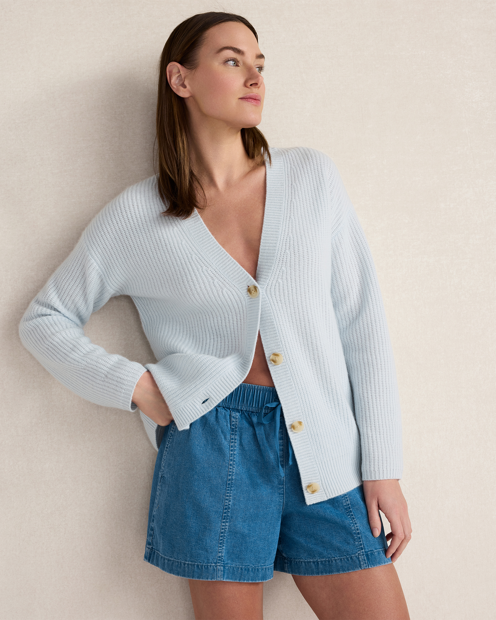 Merino Wool Cashmere Link Stitch Cardigan | Haven Well Within