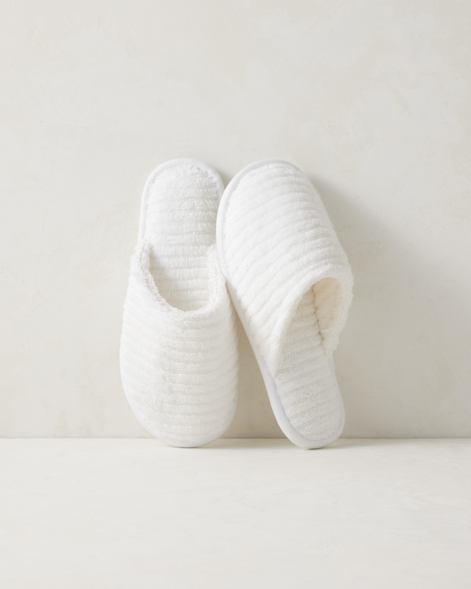 Organic Cotton Terry Ripple Slippers | White | XS