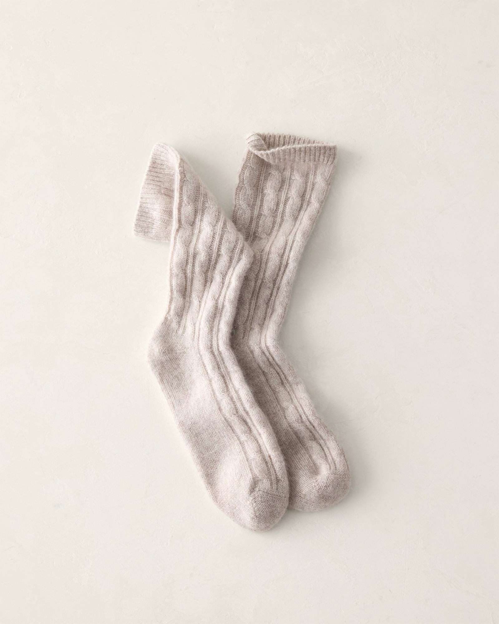 Cashmere Blend Cable Knit Socks | Mesa Hthr | 001