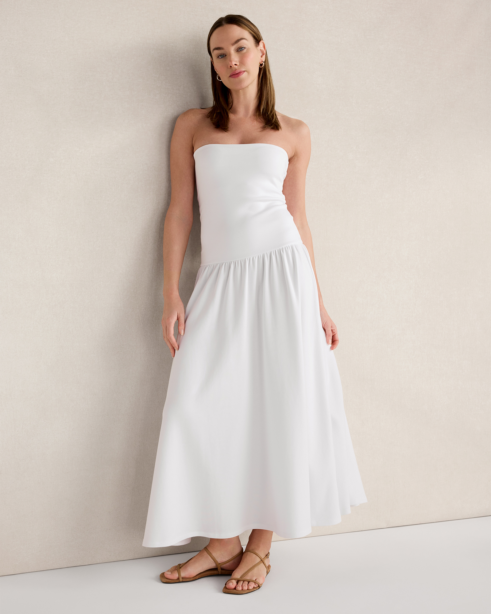 Organic Cotton Modal Strapless Dress White Small 148$